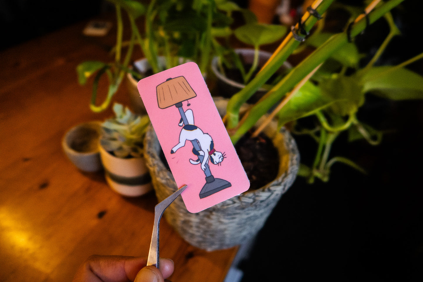 Cat on Lamp Sticker