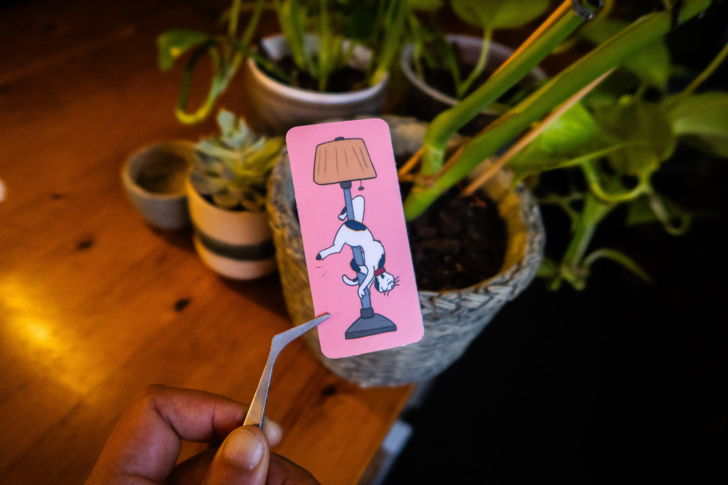 Cat on Lamp Sticker