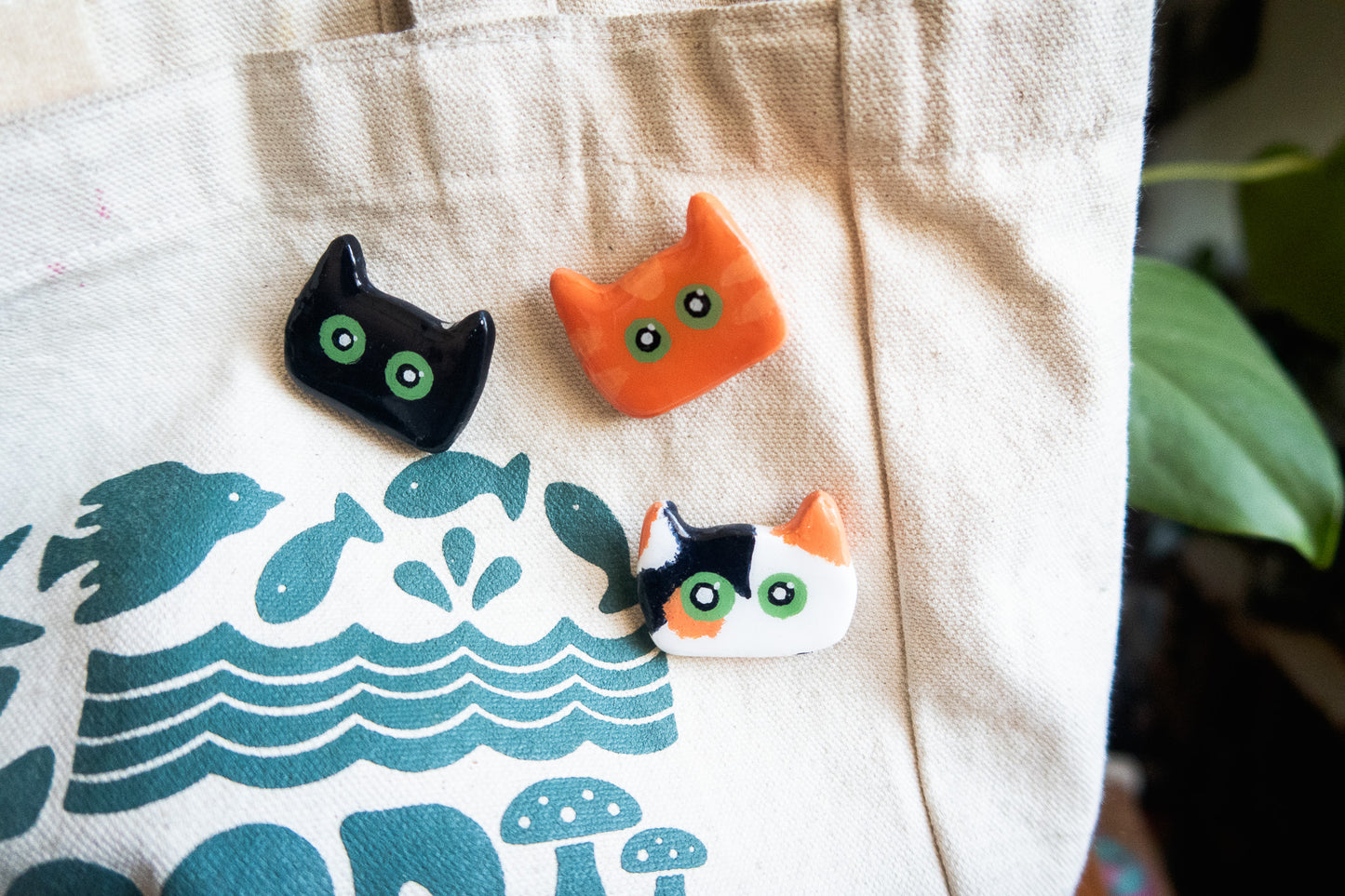 Polymer Clay Cat Pins