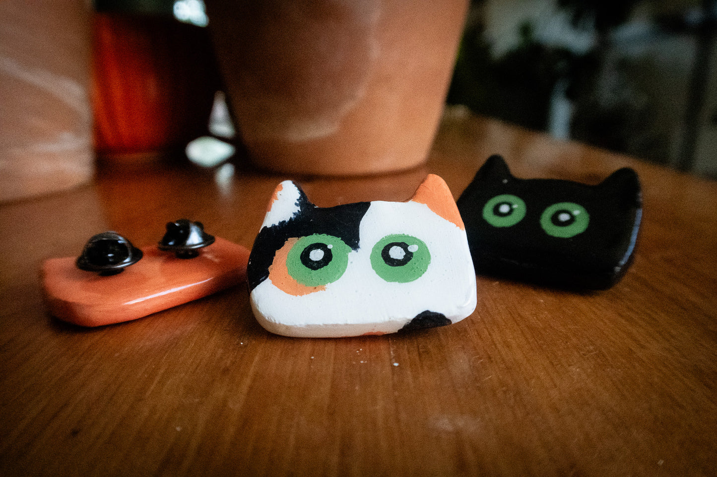 Polymer Clay Cat Pins