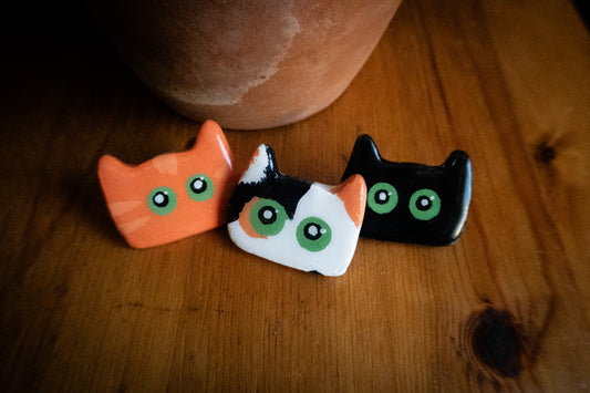 Polymer Clay Cat Pins